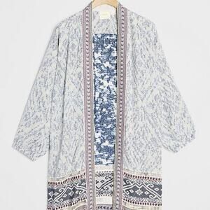 Anthropologie Maeve Blue Arwen Ikat Duster NWT Medium/Large M/L